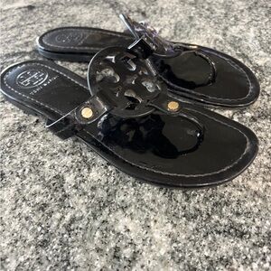 Tory Burch Glossy Black Sandals